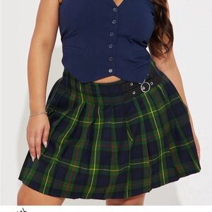 Plaid Skater Skirt with vest
